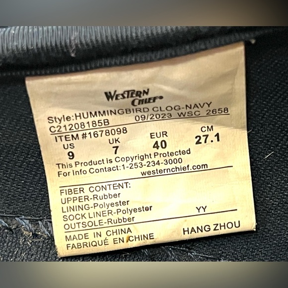 Western Chief Women's Waterproof Slip-On Garden Clog Navy Blue Size 9 - Picture 9 of 11